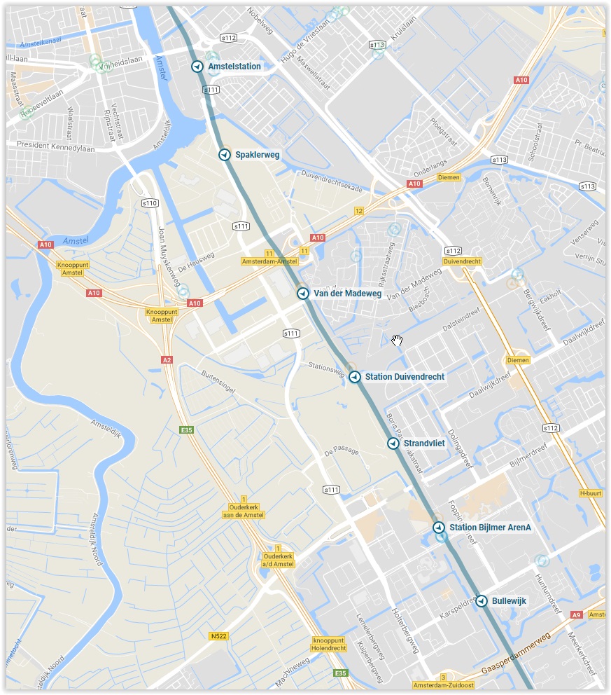 Amsterdam Metro Lijn 54 Map