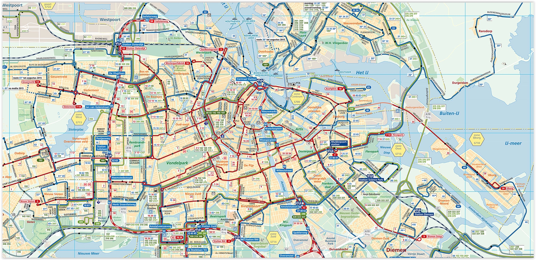 Amsterdam Public Bus Map