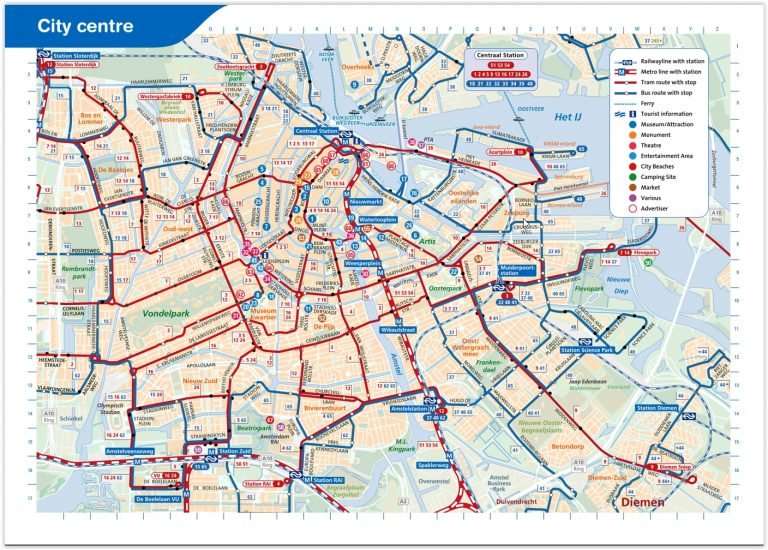 Amsterdam Public Transport Map - Amsterdam Coffeeshop Tours